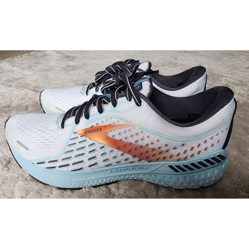 Brooks Adrenaline GTS 21 Womens Running Shoes White Arctic Ice Size 9